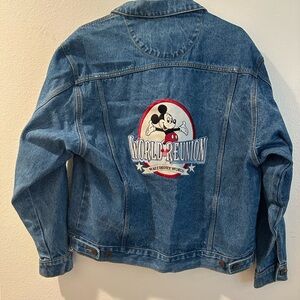 MICKEY MOUSE 1996 Vintage World Reunion Disney World Blue Denim Jacket Small
